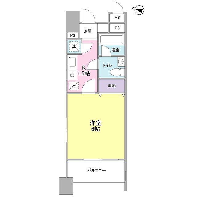 ロネスタR文京護国寺(1K/5階)の間取り写真