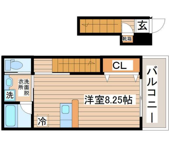 クロレ長町(ワンルーム/2階)の間取り写真