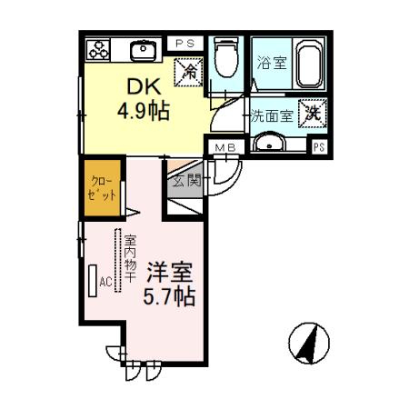 DIAMOND FUJI 88(1K/2階)の間取り写真