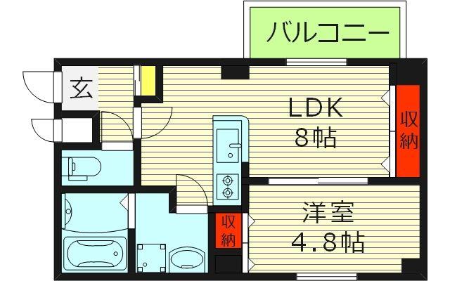 ベル アンジュ(1LDK/1階)の間取り写真