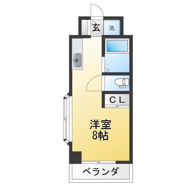 フラワーパレス(ワンルーム/2階)の間取り写真