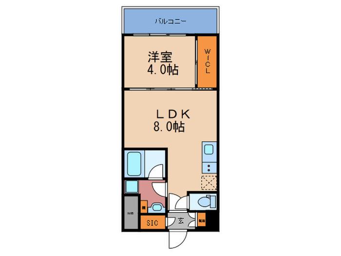 ブエナビスタ梅田ノース(1LDK/5階)の間取り写真