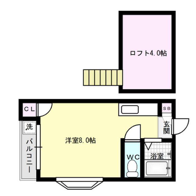 メゾン筥松(1K/1階)の間取り写真