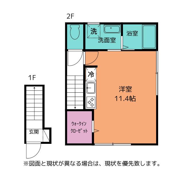 富山地鉄不二越上滝 大泉駅(富山) 徒歩19分 2階建 築6年(ワンルーム/1階)の間取り写真