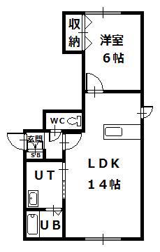 NEOーKN(1LDK/1階)の間取り写真
