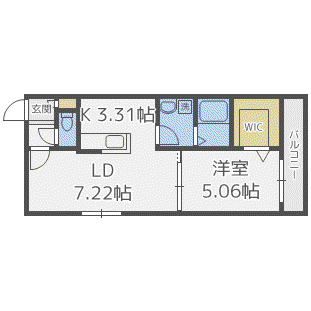 CHEVAL北10条(1LDK/2階)の間取り写真