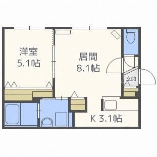 グランメールSARA(1LDK/4階)の間取り写真