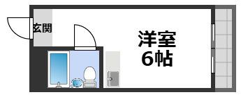 YOUハイム金岡(ワンルーム/4階)の間取り写真