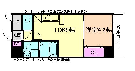 AQUA VILAGE(1LDK/2階)の間取り写真
