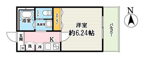 キャメル日進町(1K/2階)の間取り写真