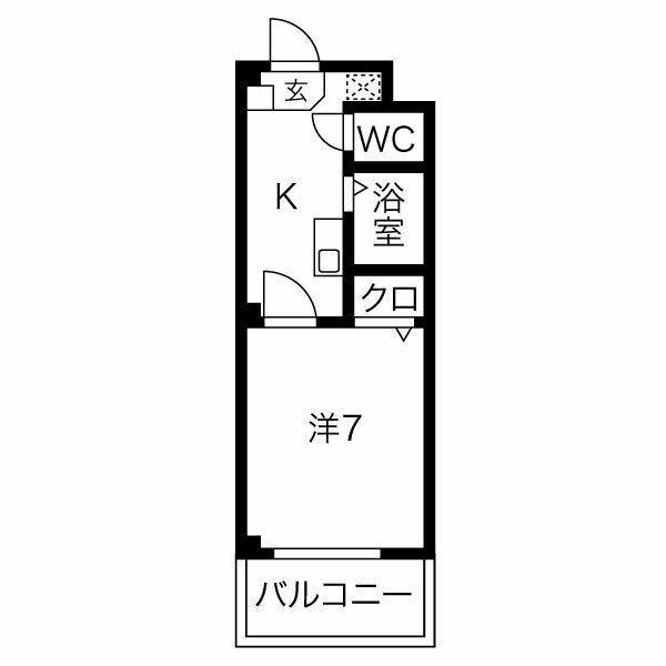ハイツヤマオ(1K/2階)の間取り写真
