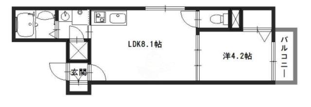 F ASECIA ILIA(1LDK/2階)の間取り写真