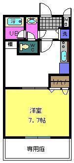 ボナール鳳南(1DK/1階)の間取り写真