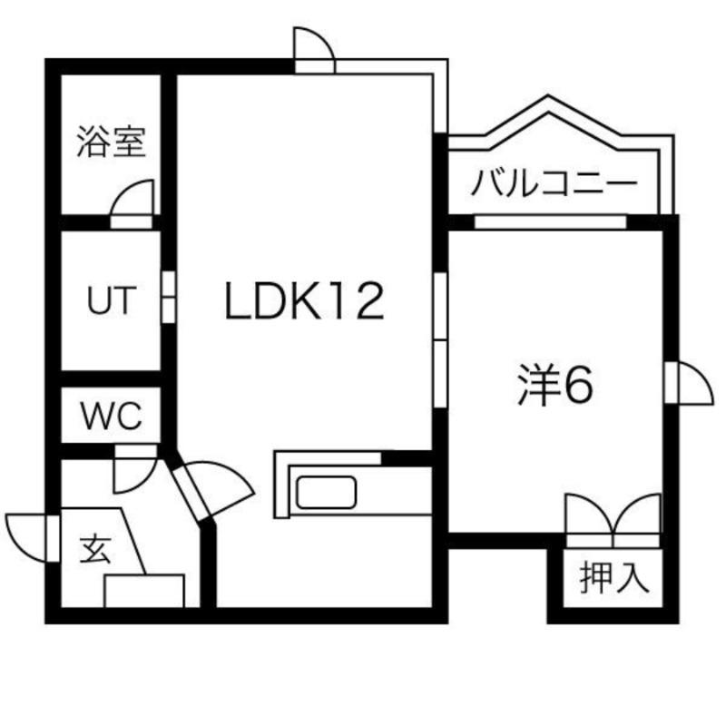 太閤ビル(1LDK/2階)の間取り写真