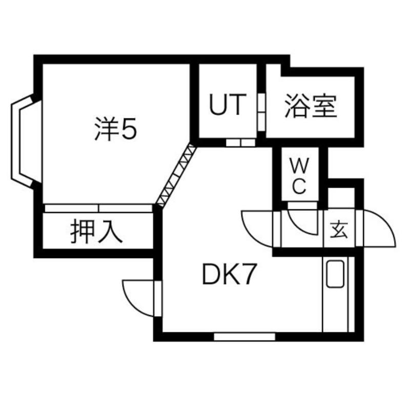 ノースサイド3・3(1DK/4階)の間取り写真