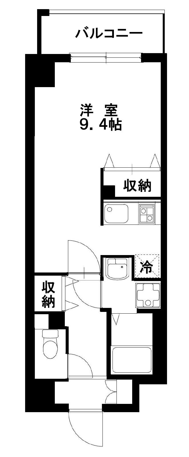 アーバンフロイデ(1K/4階)の間取り写真