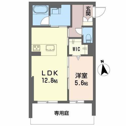 BEREO服部(1LDK/1階)の間取り写真