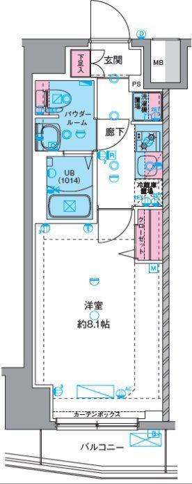GENOVIA瑞江(1K/6階)の間取り写真