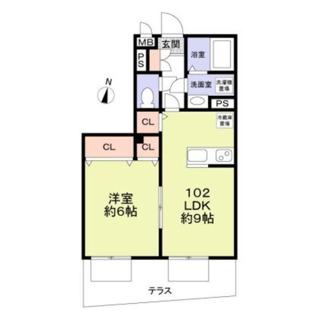 ブライトンテラス荻窪(1LDK/1階)の間取り写真