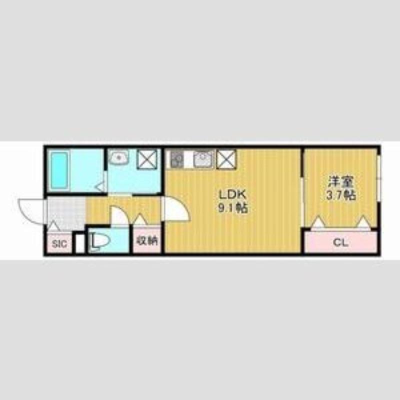 THE RESIDENCE 南平岸(1LDK/3階)の間取り写真