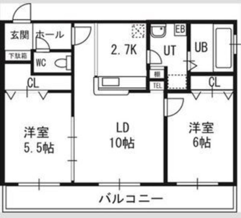 レイラ ラ セコンド(2LDK/3階)の間取り写真