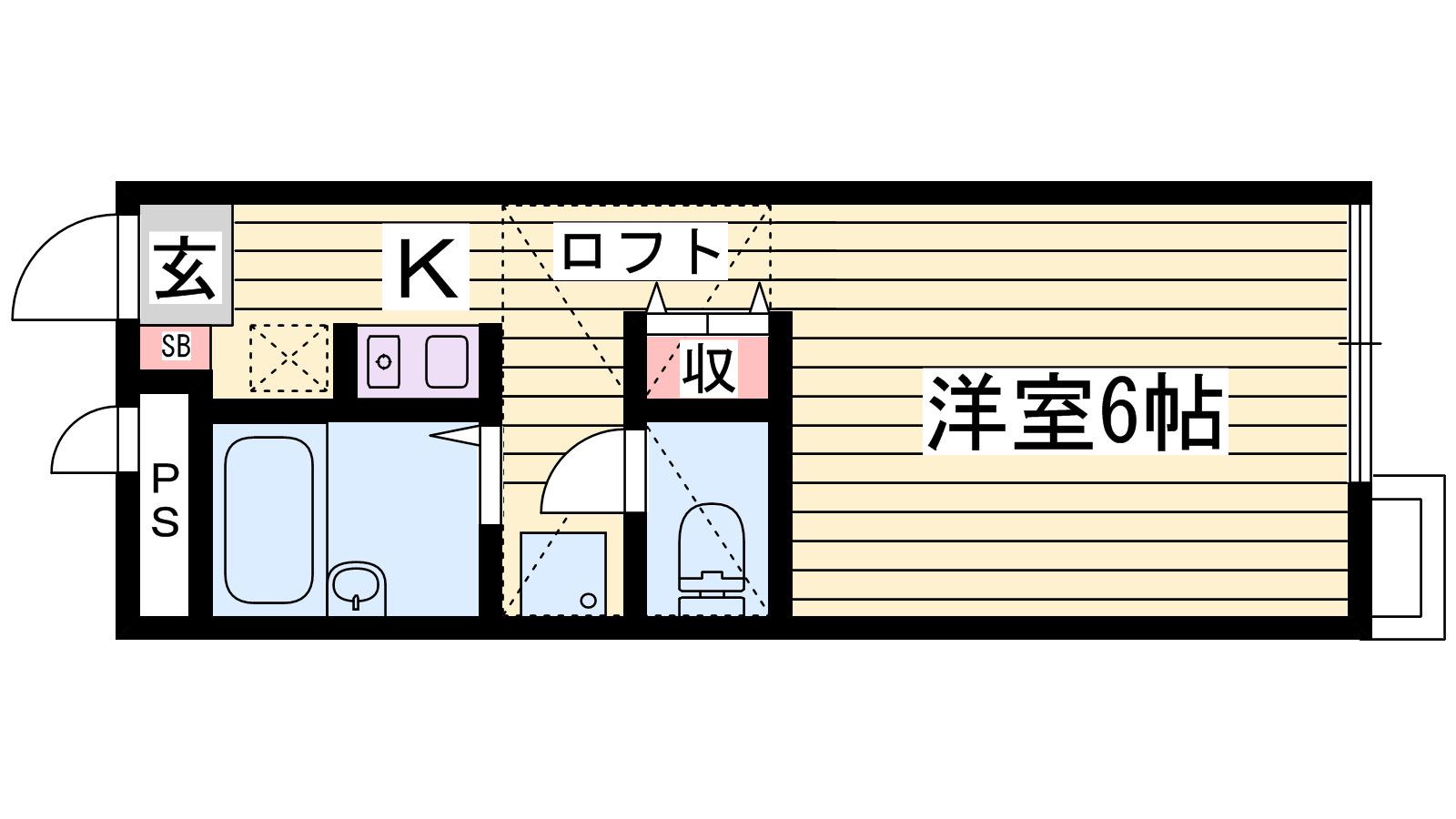 レグルス(1K/1階)の間取り写真