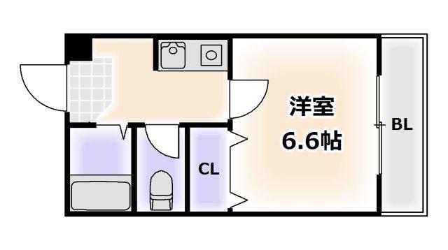 スカイハイツ苅田(1K/2階)の間取り写真