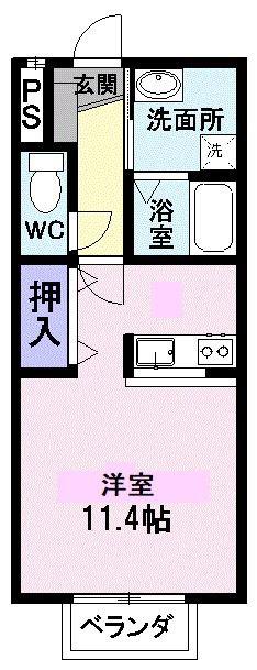 アグリーアブル(ワンルーム/1階)の間取り写真