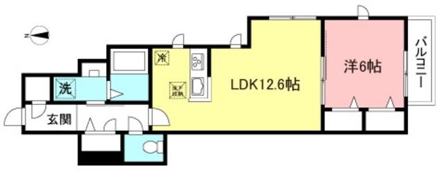 ブライトハイム成城(1LDK/1階)の間取り写真