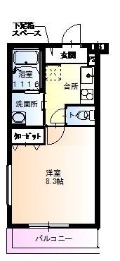 フジパレス堺大浜南町(1K/3階)の間取り写真