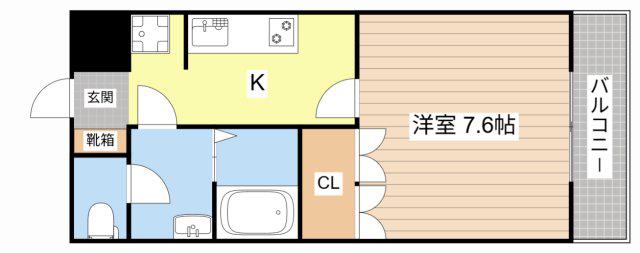 シャトーグリーンI(1K/2階)の間取り写真