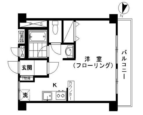 シュロス平山(ワンルーム/1階)の間取り写真