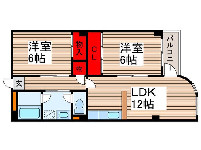 新渡辺マンション(2LDK/1階)の間取り写真