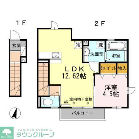 エクレールII(1LDK/2階)の間取り写真