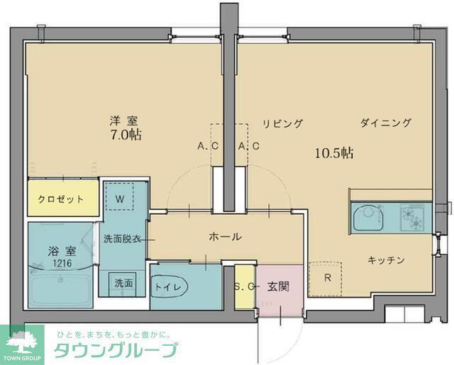 レヴァンテ都立大学(1LDK/1階)の間取り写真