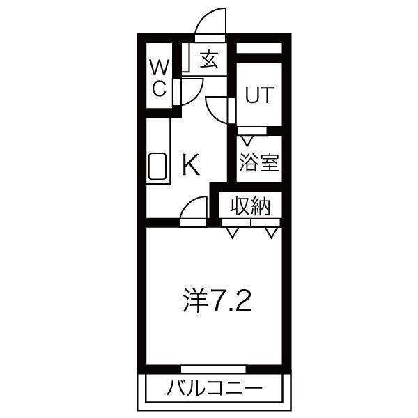 ファーレ(1K/2階)の間取り写真