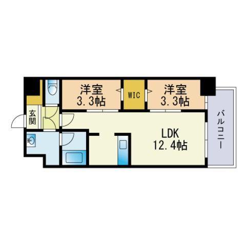 MODERN PALAZZO 大名(2LDK/6階)の間取り写真