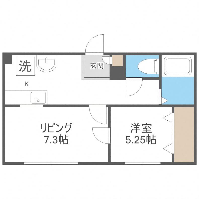 第3澄川銀座パレス(1LDK/1階)の間取り写真
