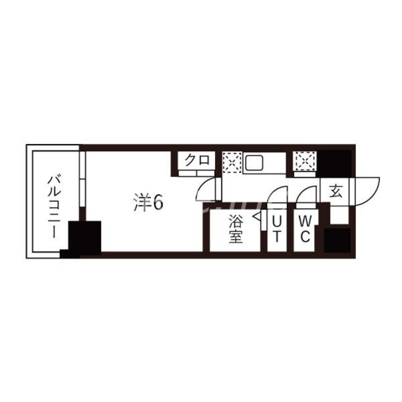 ワールドアイ大阪城イーストⅢ(1K/10階)の間取り写真