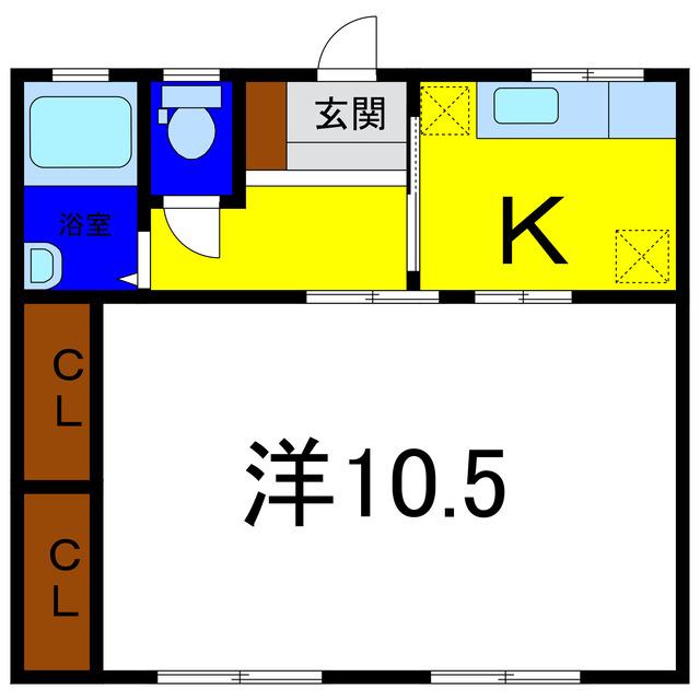 新浜マンション(1K/1階)の間取り写真