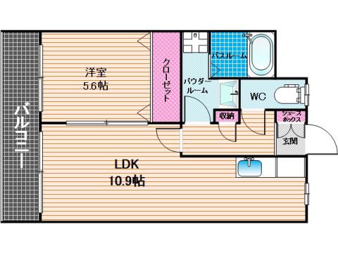 エムソレイユ21(1LDK/5階)の間取り写真
