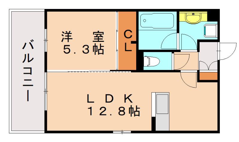 ヴィバーチェ(1LDK/2階)の間取り写真