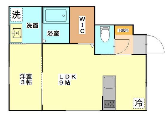 LALLURE(1LDK/1階)の間取り写真