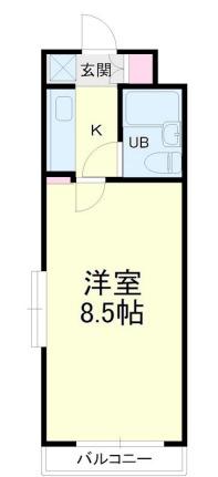 住吉シティハイツ(1K/2階)の間取り写真
