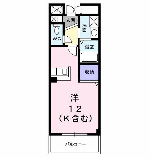 グランリーオ(ワンルーム/2階)の間取り写真
