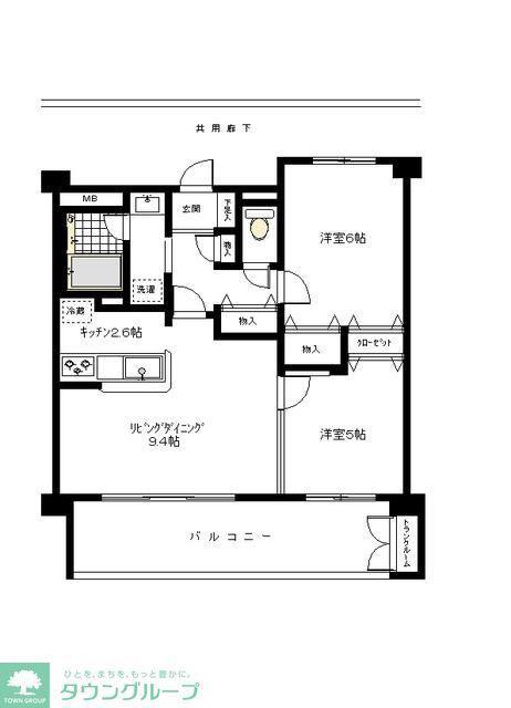 ルフォン・ワカバ(2LDK/3階)の間取り写真