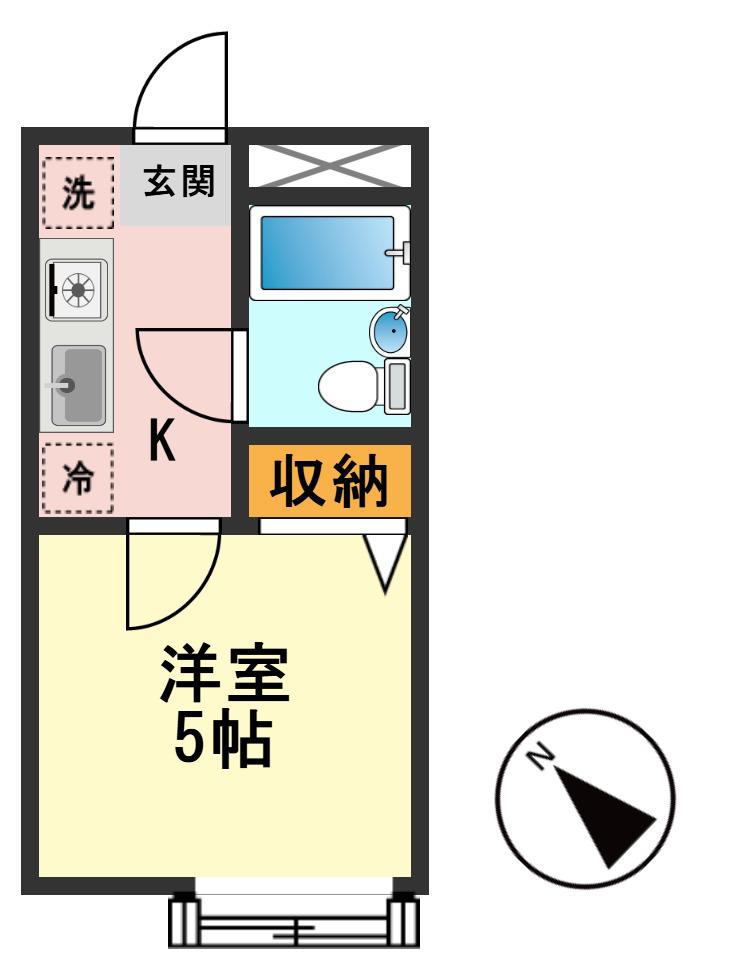 プランドール瑞江III(1K/2階)の間取り写真