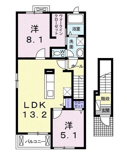 カーサ ガトー I(2LDK/2階)の間取り写真