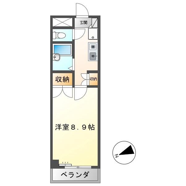 エトワール上田(1K/4階)の間取り写真