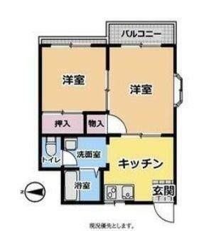 クレバーハイツ(2DK/2階)の間取り写真
